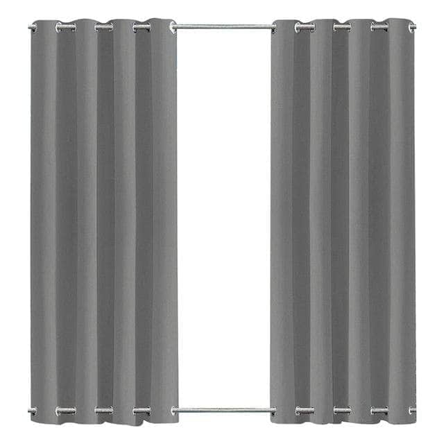 One Tree Hydroponics Home Décor Gray-1 Panel / W132xH213cm Thermal Insulated Outdoor Patio Curtain