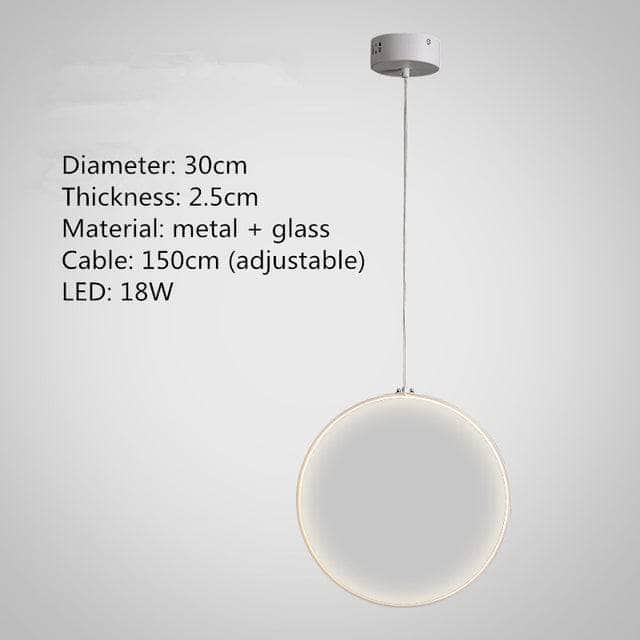One Tree Hydroponics Interior Lights Dia 30cm - 18W Pendant Round Glass LED Lights