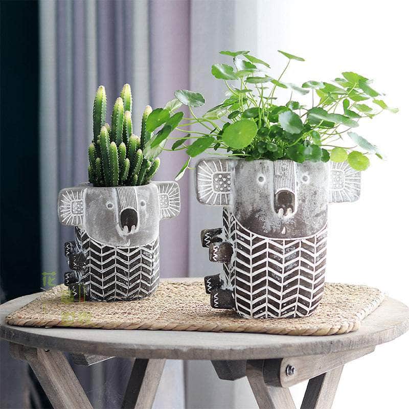 koala plant pot Koala Cement Flower Pot – One Tree Hydroponics