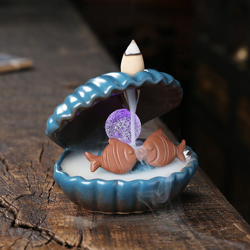 One Tree Hydroponics Incense Burner Pisces Shell Mermaid LED Light