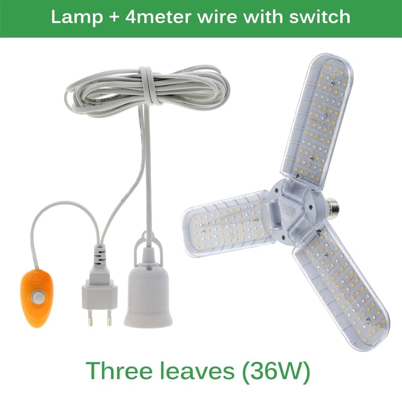 One Tree Hydroponics Indoor Grow Lights 36W-E27 power wire Foldable LED Grow Light