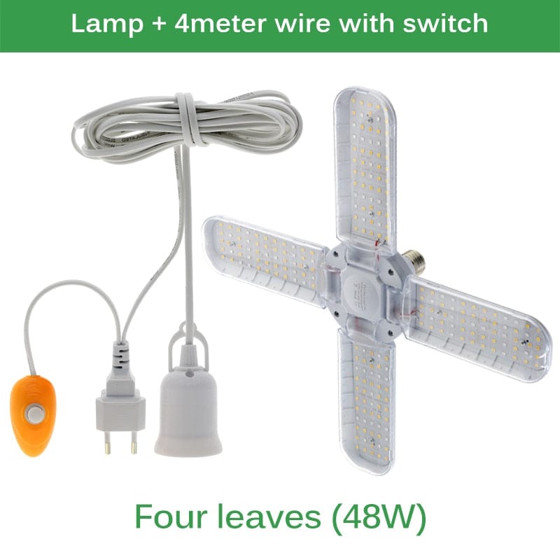One Tree Hydroponics Indoor Grow Lights 48W-E27 power wire Foldable LED Grow Light