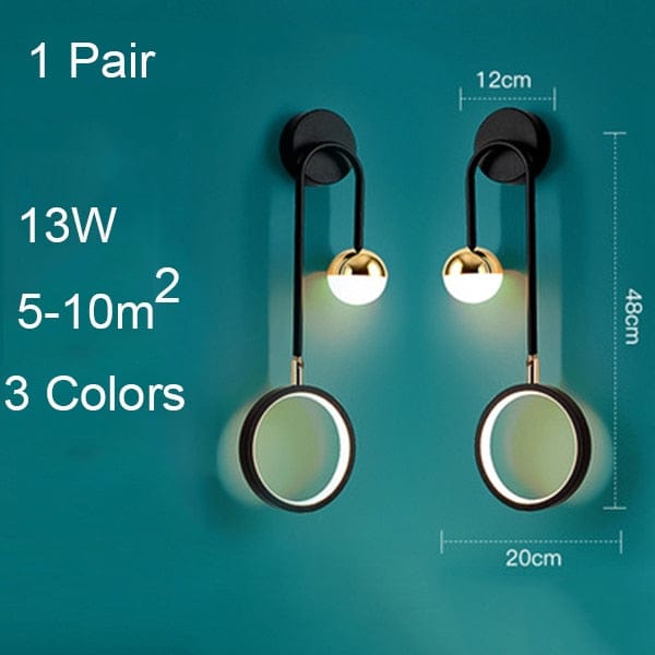 One Tree Hydroponics Interior Lights 1 Pair Nordic Sconce Wall Lights