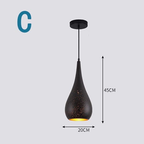 One Tree Hydroponics Interior Lights 12w White Light 220v / C Black Iron Hanging Lights