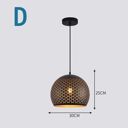 One Tree Hydroponics Interior Lights 12w White Light 220v / D Black Iron Hanging Lights
