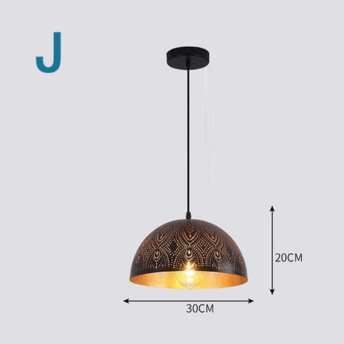 One Tree Hydroponics Interior Lights 12w White Light 220v / J Black Iron Hanging Lights