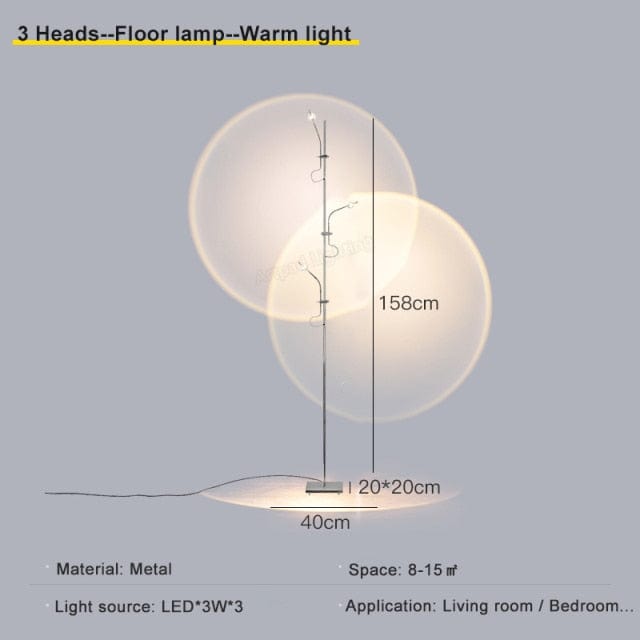 One Tree Hydroponics Interior Lights 3 head 158cm / UK adaptor Modern Rainbow LED Floor Light 10W
