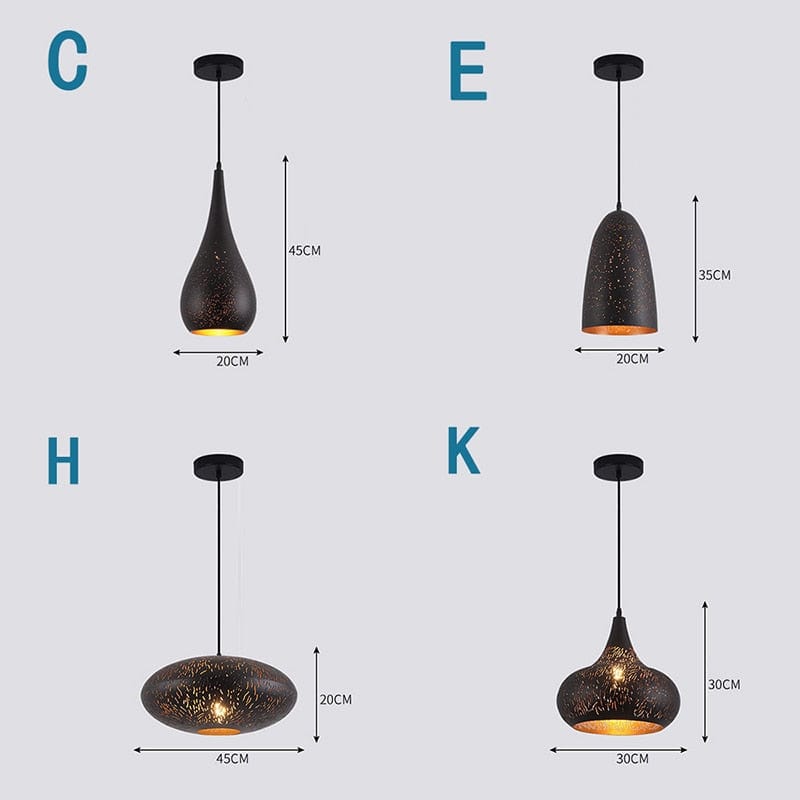 One Tree Hydroponics Interior Lights Black Iron Hanging Lights