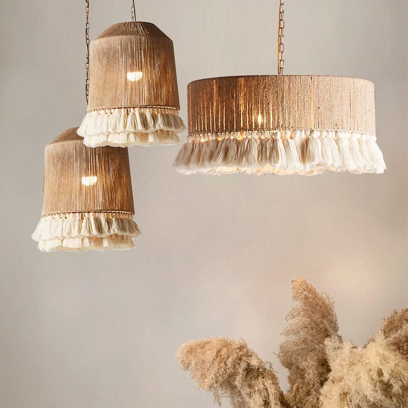 One Tree Hydroponics Interior Lights Bohemian Vintage Twine Tassel Chandelier