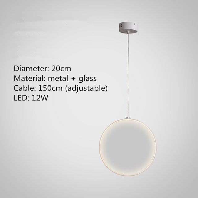 One Tree Hydroponics Interior Lights Dia 20cm - 12W Pendant Round Glass LED Lights
