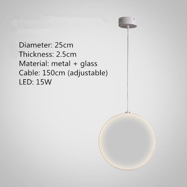 One Tree Hydroponics Interior Lights Dia 25cm - 15W Pendant Round Glass LED Lights