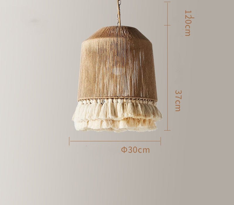 One Tree Hydroponics Interior Lights The bell 30x37cm Bohemian Vintage Twine Tassel Chandelier