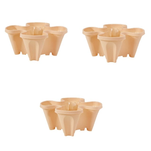 One Tree Hydroponics Plant Pots 3pcs Beige Stackable Pots