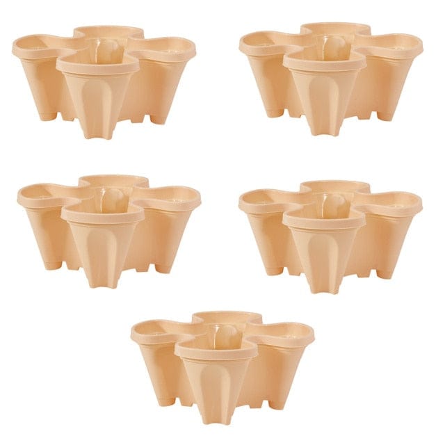 One Tree Hydroponics Plant Pots 5pcs Beige Stackable Pots