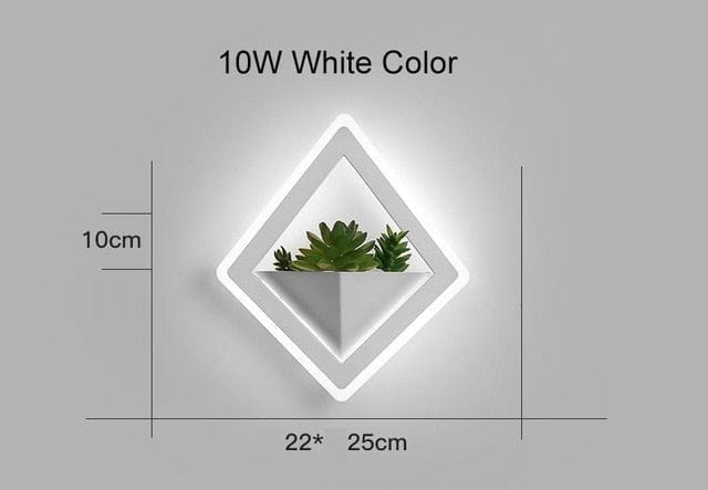 One Tree Hydroponics Plant Pots/Light Square style / Warm White Modern Wall Lights With Plant Design