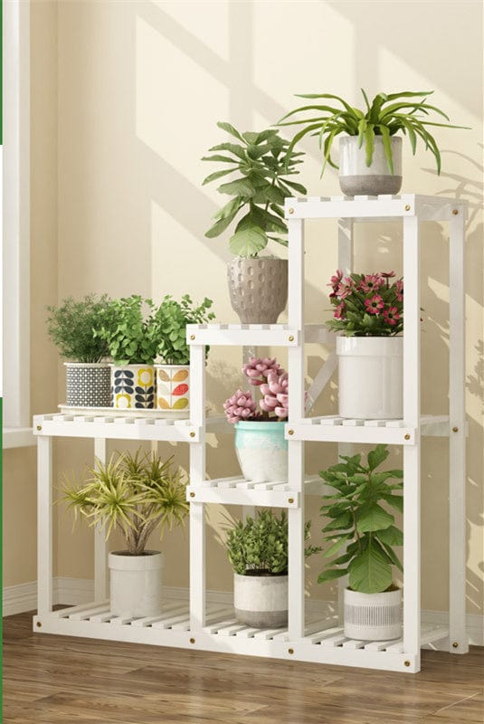 One Tree Hydroponics Plant Stand White Multi-layer Solid Wood Flower Stand