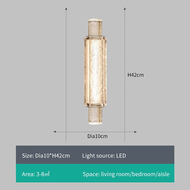 One Tree Hydroponics Wall Lights Dia10cm H42cm Luxury Gold Crystal Wall Lights