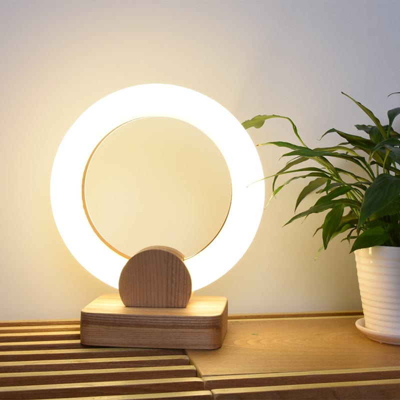 One Tree Hydroponics Bedside Light Nordic Wooden Circular Light