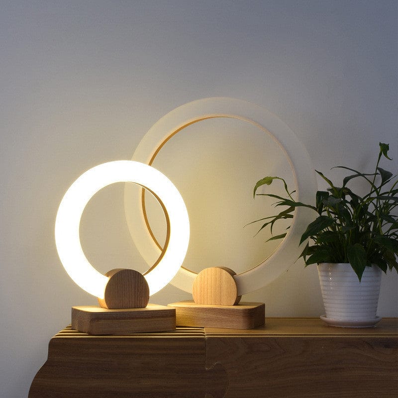 One Tree Hydroponics Bedside Light Nordic Wooden Circular Light