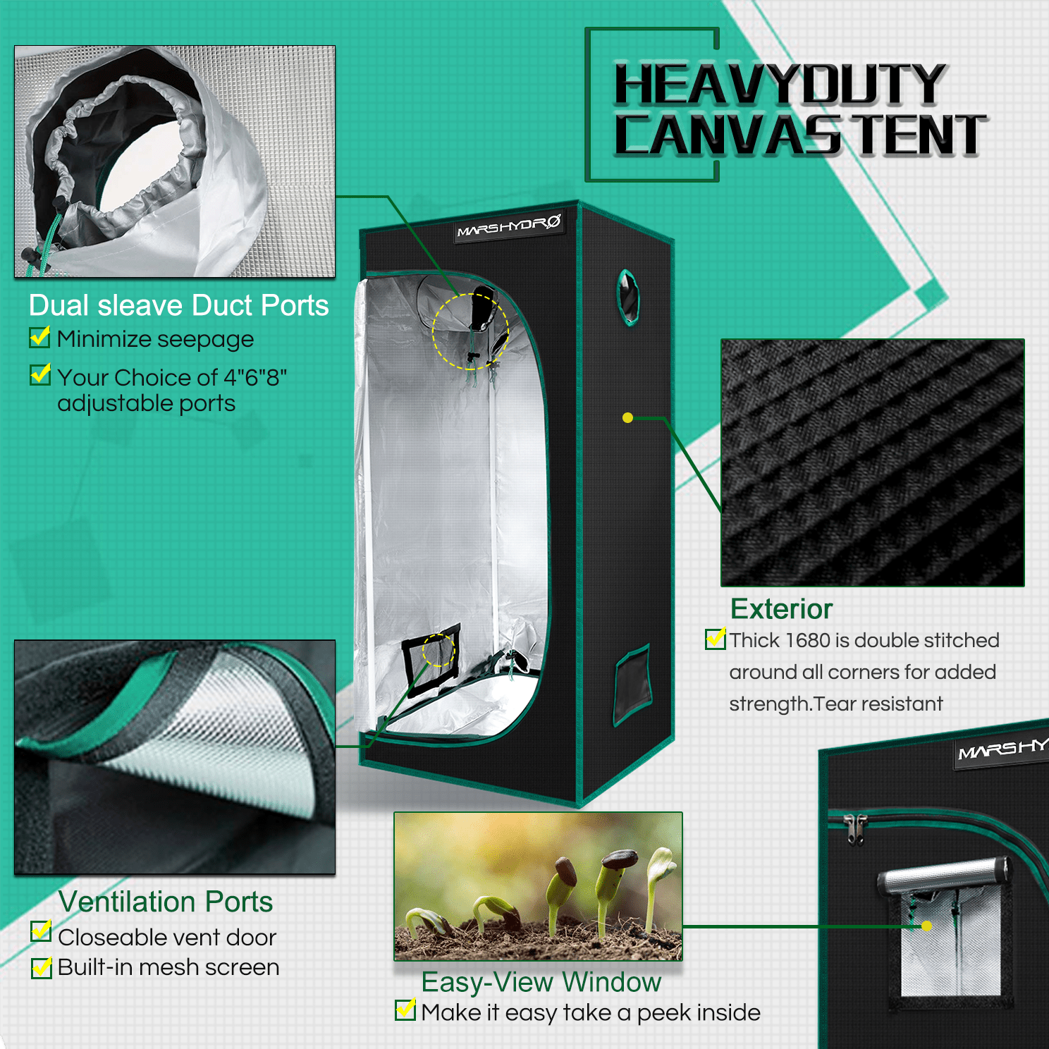 mars hydro tent kit Mars Hydro Grow Tent Kit – One Tree Hydroponics