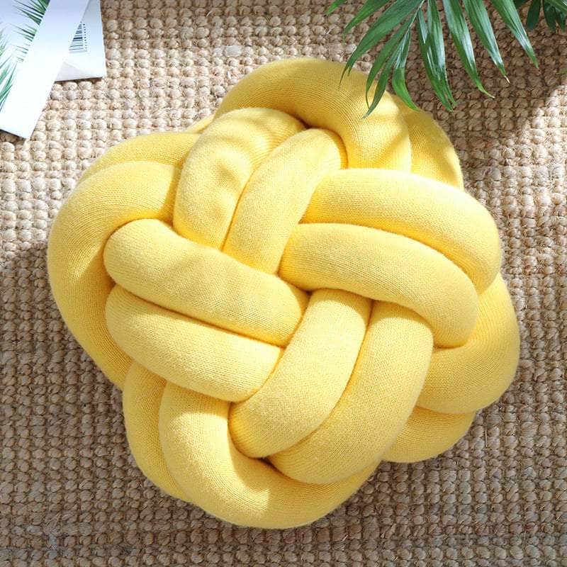 One Tree Hydroponics Home Décor Yellow Knot Throw Pillow