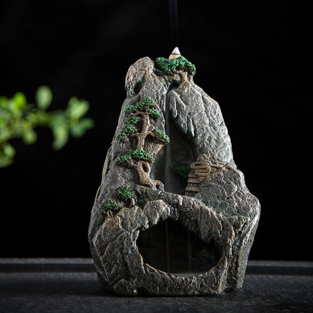 One Tree Hydroponics Incense Holders D Mountains River Waterfall Incense Burner w/ 100 Incense Cones