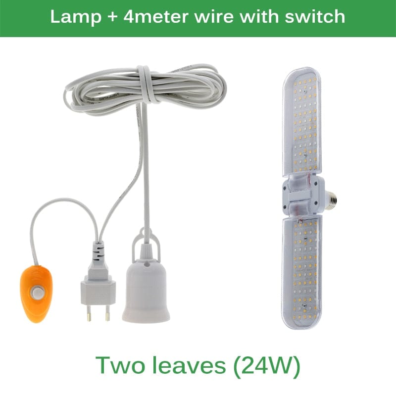 One Tree Hydroponics Indoor Grow Lights 24W-E27 power wire Foldable LED Grow Light