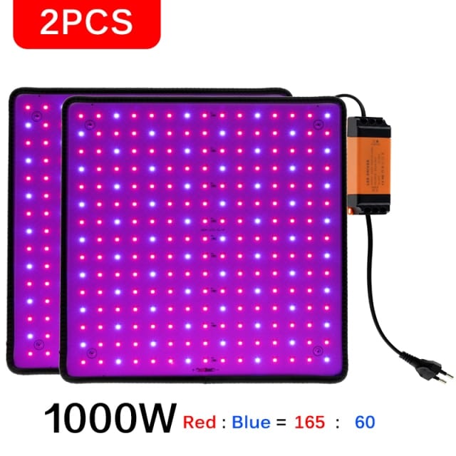 One Tree Hydroponics Indoor Grow Lights 2pcs Red and Blue / US LED Grow Light Panel Full Spectrum 1000W