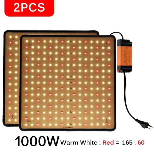 One Tree Hydroponics Indoor Grow Lights 2pcs Red and Warm / US LED Grow Light Panel Full Spectrum 1000W