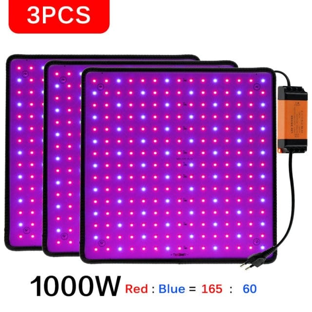 One Tree Hydroponics Indoor Grow Lights 3pcs Red and Blue / US LED Grow Light Panel Full Spectrum 1000W
