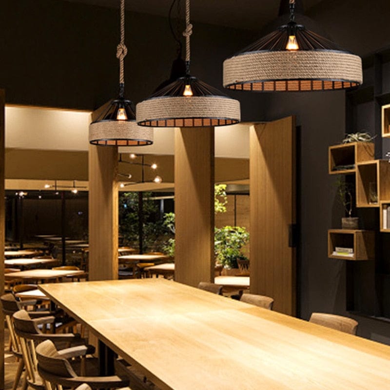 One Tree Hydroponics Interior Lights Vintage Hemp Rope Ceiling Light