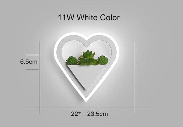 One Tree Hydroponics Plant Pots/Light Heart style / Warm White Modern Wall Lights With Plant Design
