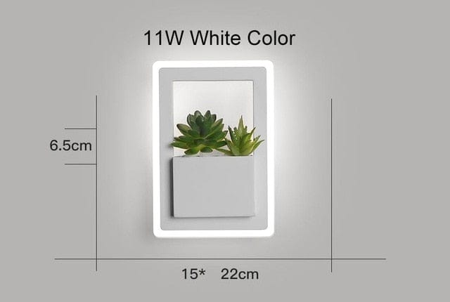 One Tree Hydroponics Plant Pots/Light Rectangle style / Warm White Modern Wall Lights With Plant Design