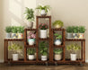 One Tree Hydroponics Plant Stand Carbon combination wheel Multi-layer Solid Wood Flower Stand