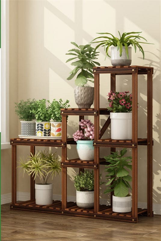 One Tree Hydroponics Plant Stand Carbon Multi-layer Solid Wood Flower Stand