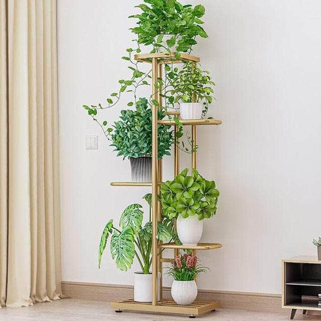 One Tree Hydroponics Plant Stand Gold Iron Flower Stand 5 Layers