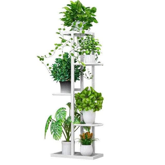 One Tree Hydroponics Plant Stand White Iron Flower Stand 5 Layers