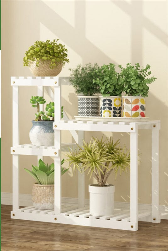 One Tree Hydroponics Plant Stand White small style Multi-layer Solid Wood Flower Stand