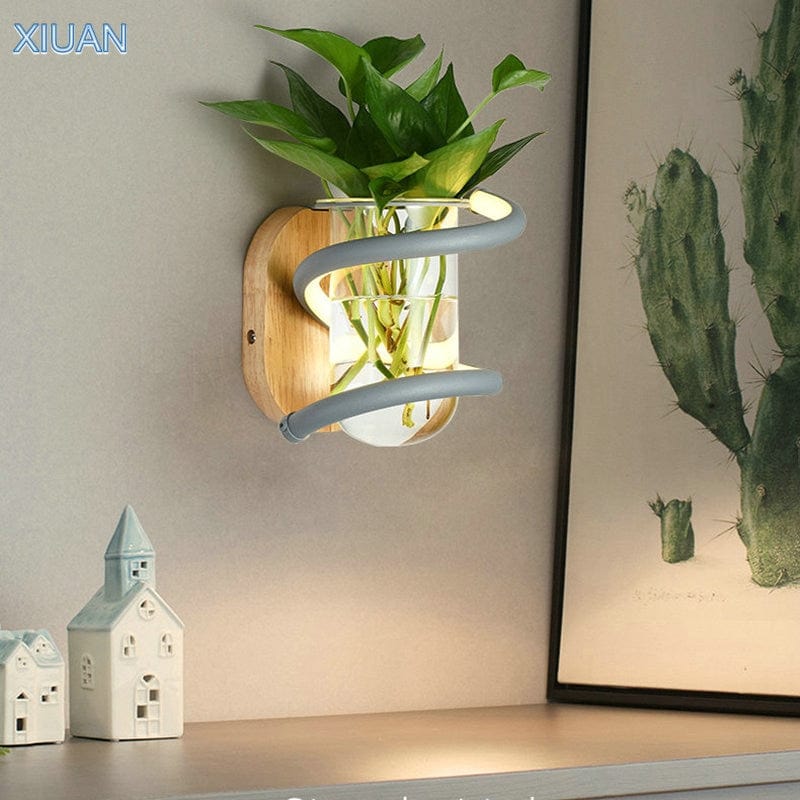 One Tree Hydroponics Wall Lights Nordic Wooden Plant Wall Light