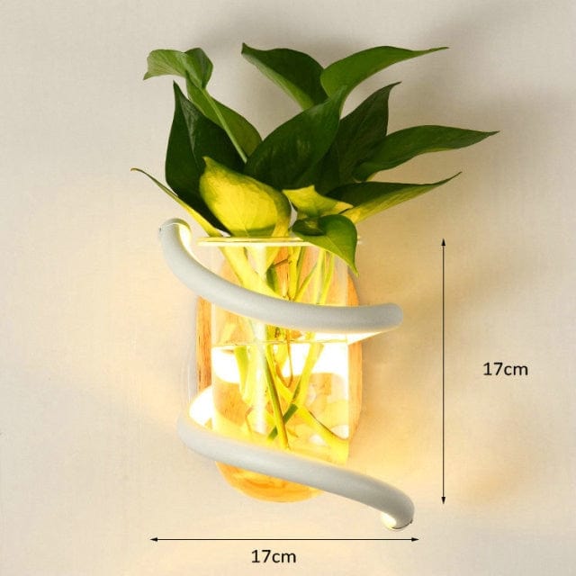 One Tree Hydroponics Wall Lights White color / Warm Light Nordic Wooden Plant Wall Light